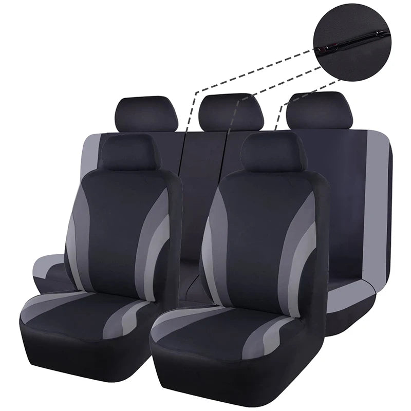 Polyester Fabric Car Seat Covers Rear Seat Backest With 3 Zipper Can Split Universal Size Seat Covers Fit For Most Car SUV Truck