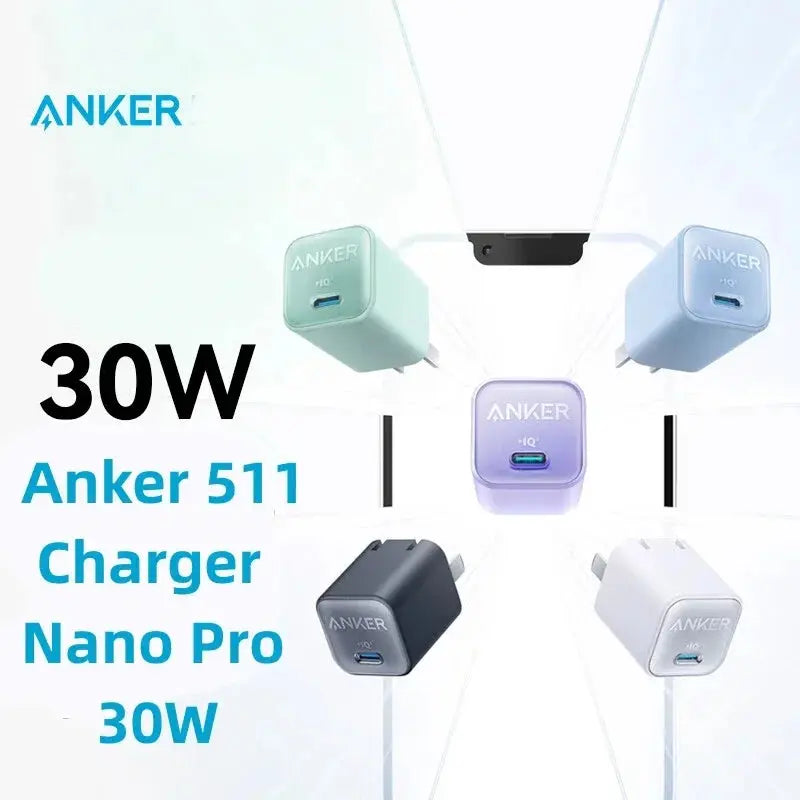 Anker 511 Charger Nano 3 Pro PD30W USB C GaN Fast Charging PIQ 3.0 Foldable PPS Fast Charger for iPhone and Android Series Car Mobile World