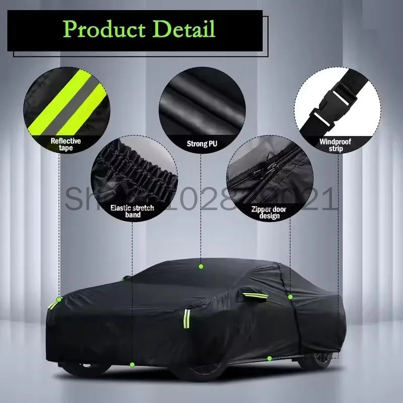 Outdoor Full Vehicle Cover For Renault Captur - Side Zipper Design, Waterproof Dustproof Sun Protection Car Cover Car Mobile World