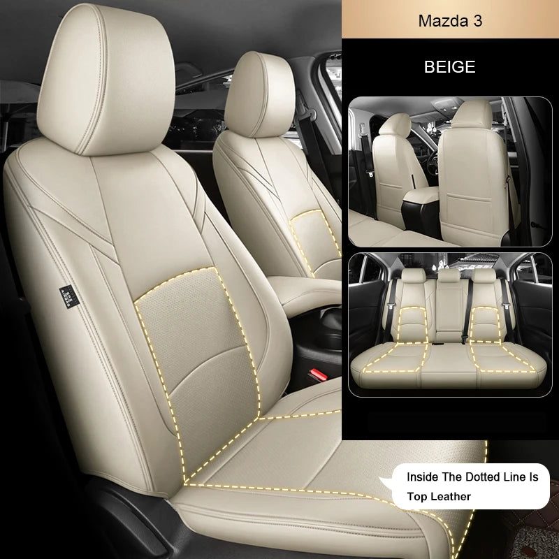 For Mazda 3 6 CX-5 CX-30 Custom Fit Car Seat Covers Accessories Full Covered Top Quality Leather Full Set 2 Rows 5 Seat CM World