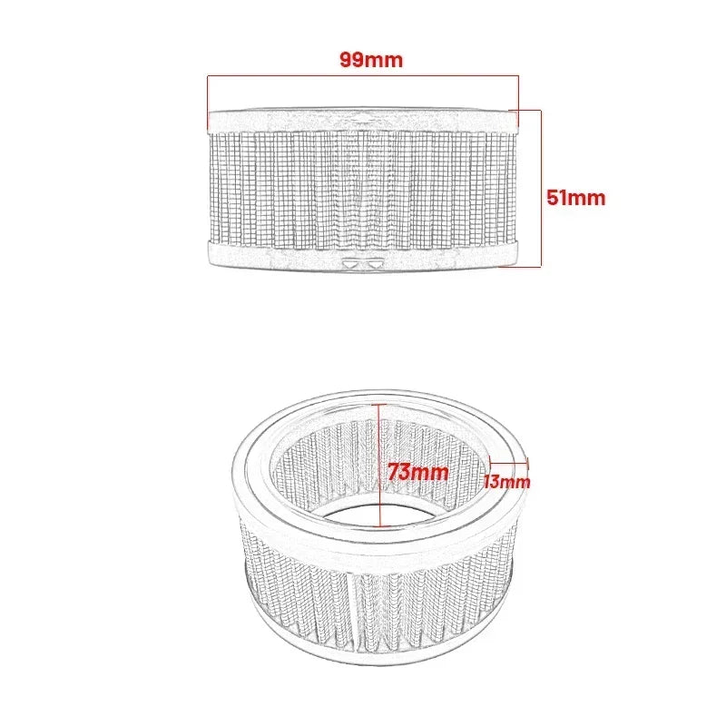 Motorcycle Accessories Air Filter Cleaner Red Replacement Intake Element Universal For Harley Sportster XL 883 1200 48 2004-up CM World