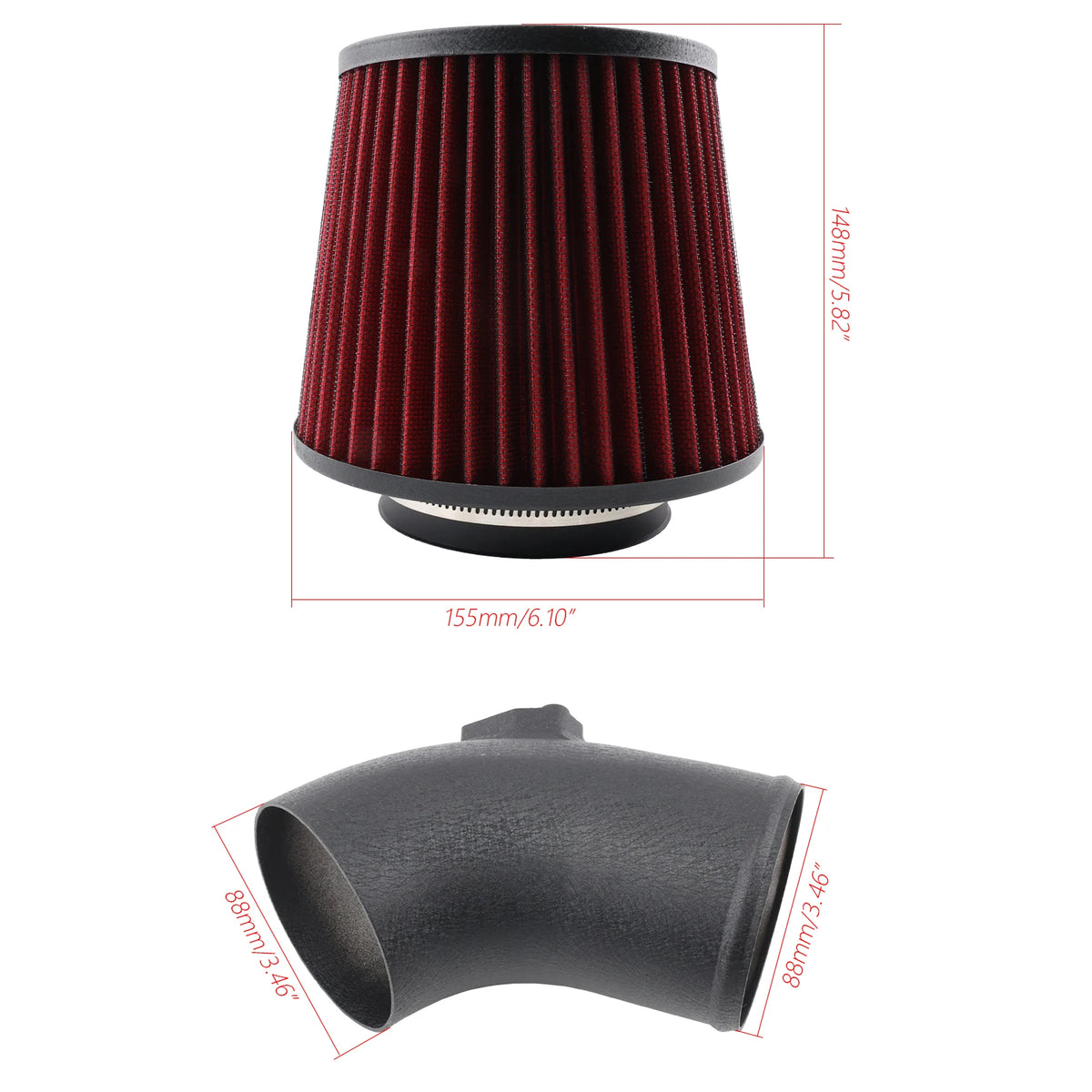 Cold Air Intake Kit High Flow Intake Tube Heat Shield Air Filter Assembly For BMW G30 G31 F90 540i B58 3.0 Turbo 2017-2020