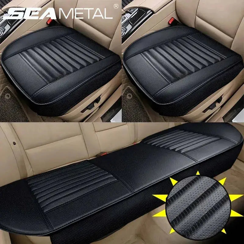 SEAMETAL PU Leather Car Seat Cover Four Seasons Car Seat Protector Pad Mat Automobiles Seat-Cover Cushion for Car Accessories Car Mobile World