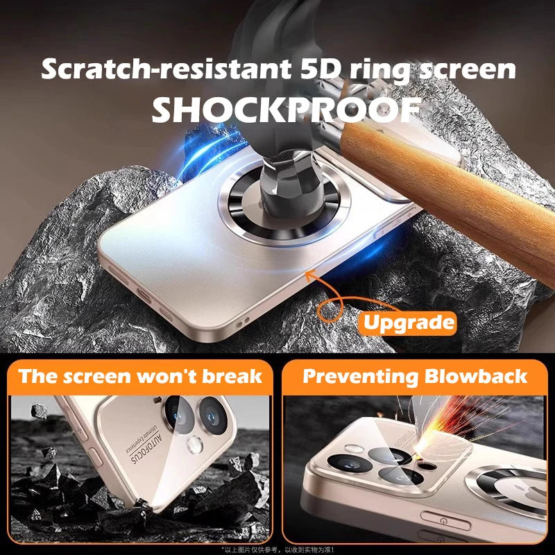 Luxury Titanium Metallic Color Matte Magnetic Case for iPhone 17 16 Pro Max 15 14 Plus 13 12 For Magsafe Wireless Charge Cover Car Mobile World