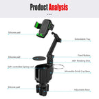 Universal Multifunction Car Cup Holder 360 Degree Adjustable Cellphone Mount Stand for Mobile Phone GPS Clip Cradle Accessories CM World