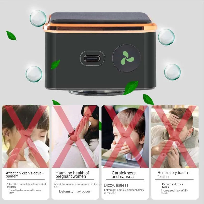 Solar Mini Electric Ozone Generator Energy Car Air Purifier With Odor Smoke Removal Smoke Formaldehyde Deodorization Features CM World