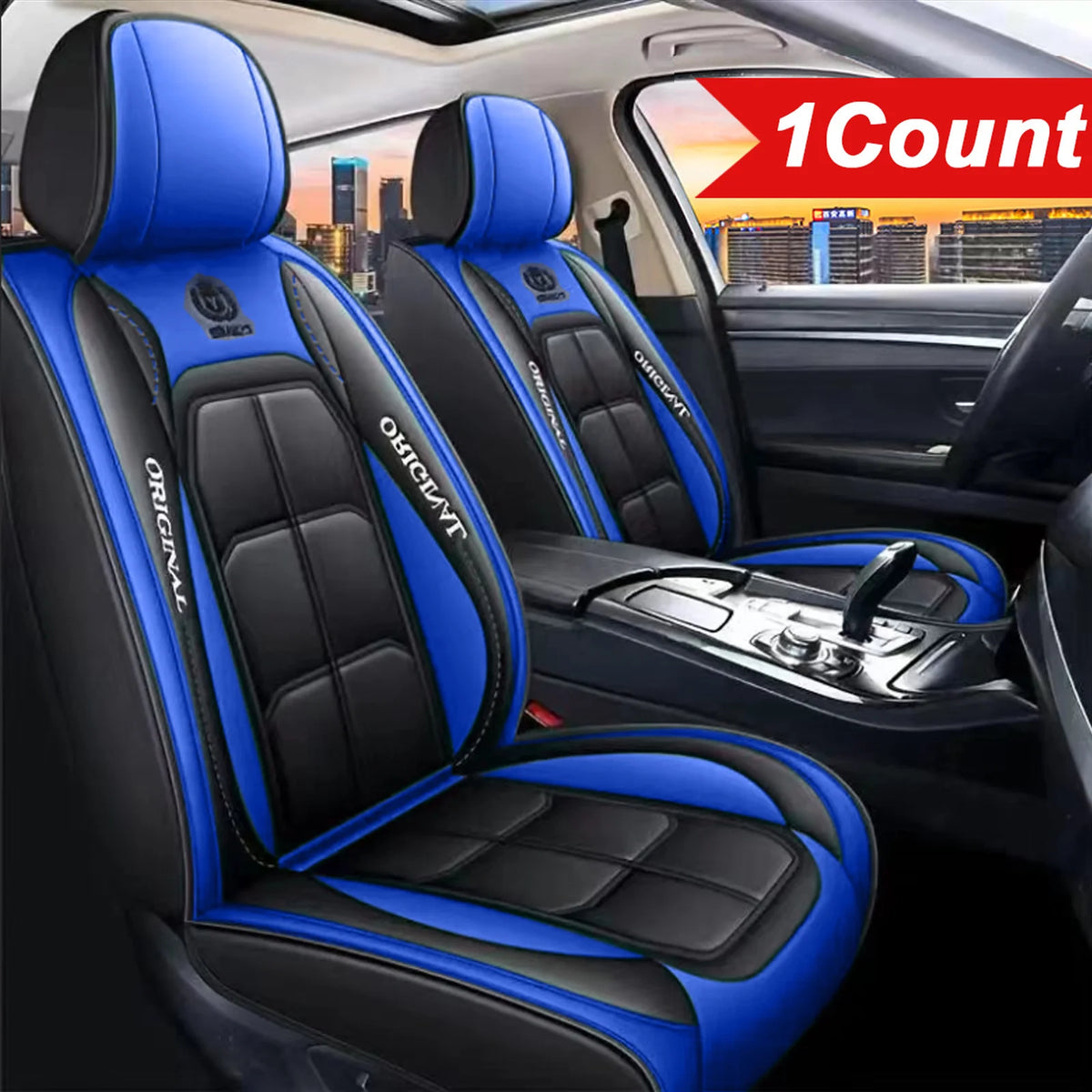 1pc Car Front Driver Seat Cover Premium PU Leather Auto Seat Cushion Full Wrap Protection Non-Slip Seat Cover