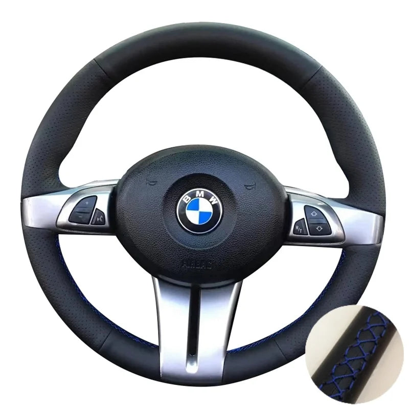 Perforated Microfiber Leather Braiding Car Steering Wheel Cover For BMW Z4 E85 E86 2003 2004 2005 2006 2007 2008