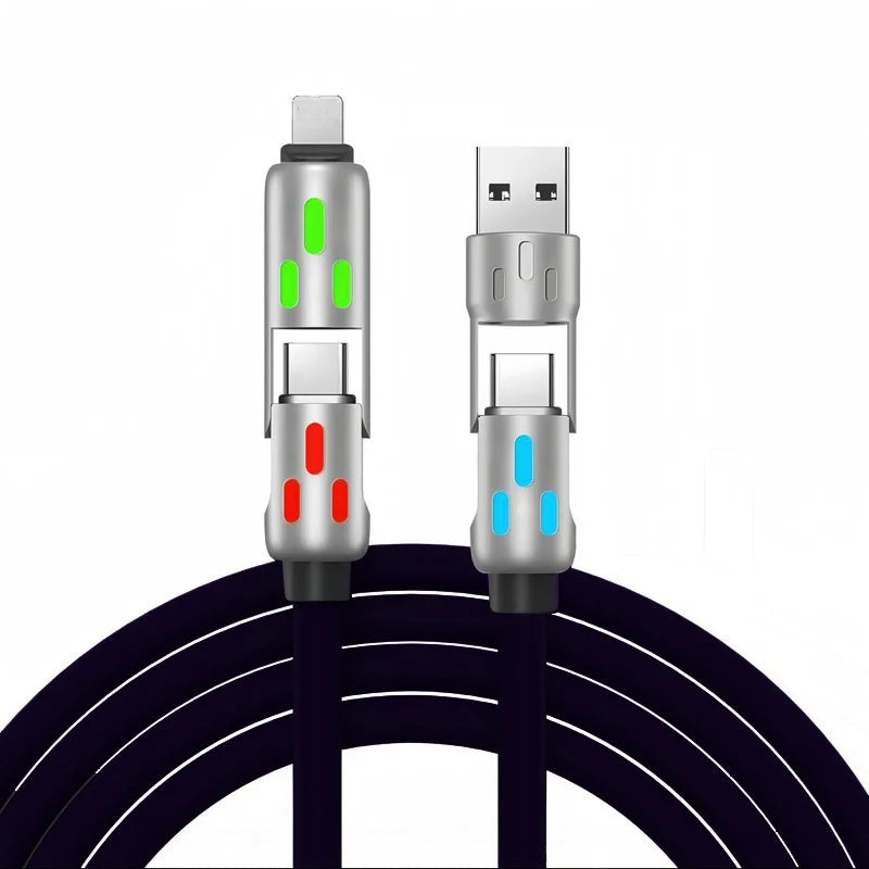 4-IN-1 240W USB Type C To USB C Cable PD Fast Charger Wire For iPhone 16 Pro Max 15 iPad Xiaomi Samsung Tablet 2M Data Cord