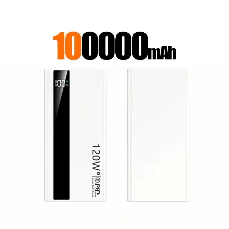 Lenovo 50000mAh Powerbank 120W Super Fast Charging Portable Battery Charger Ultra Capacity LED Digital Display For iPhone Car Mobile World
