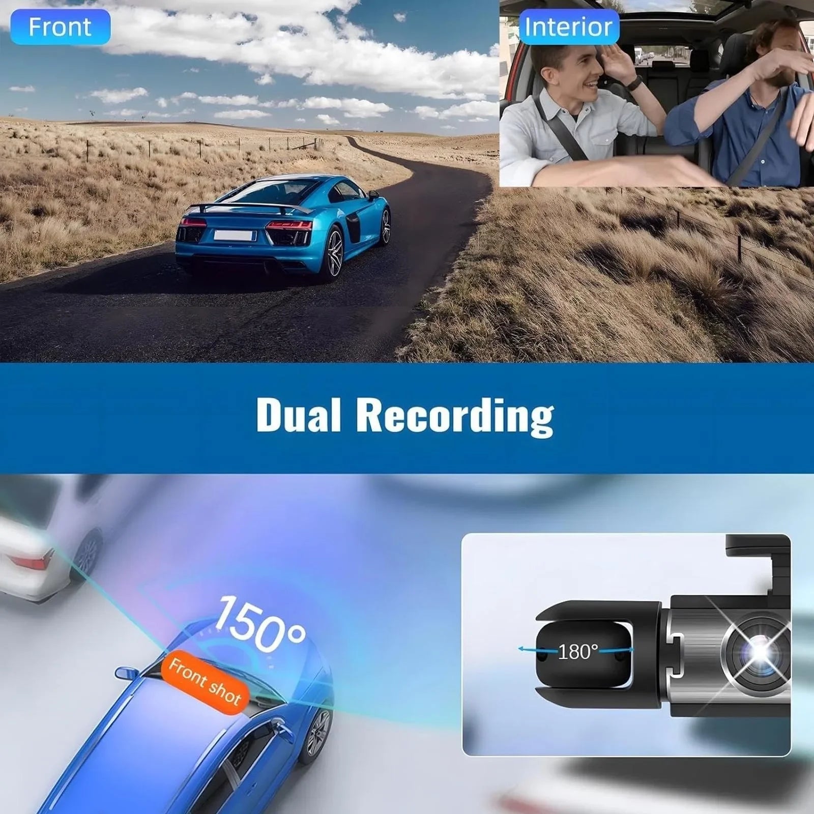 1080P Dual Lens Dash Camera Front and Rear Car Driving Recorder with Night Vision G Sensor 316 Inch IPS Display Car Mobile World