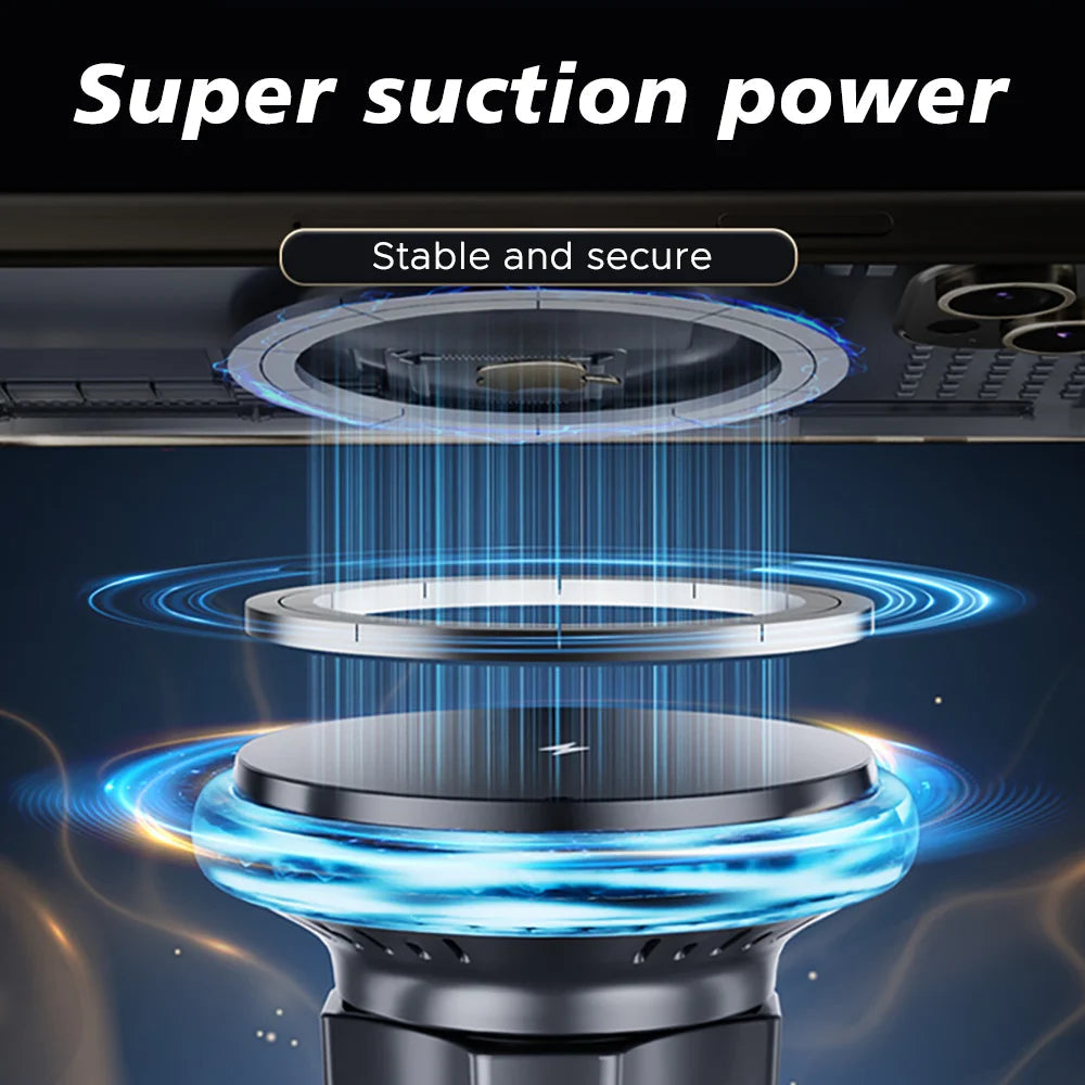 Blue Light Magnetic Wireless Charger Phone Holder Screen Mount Compatible with MagSafe For Tesla Model Y 3 S X Juniper Launch CM World