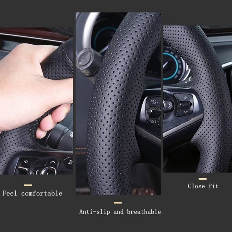 Hand Stitched car Steering Wheel Cover Fit for Renault Clio 3 2005 2006 2007 2008 2009 2010 2011 2012 2013 Braid Accessorie