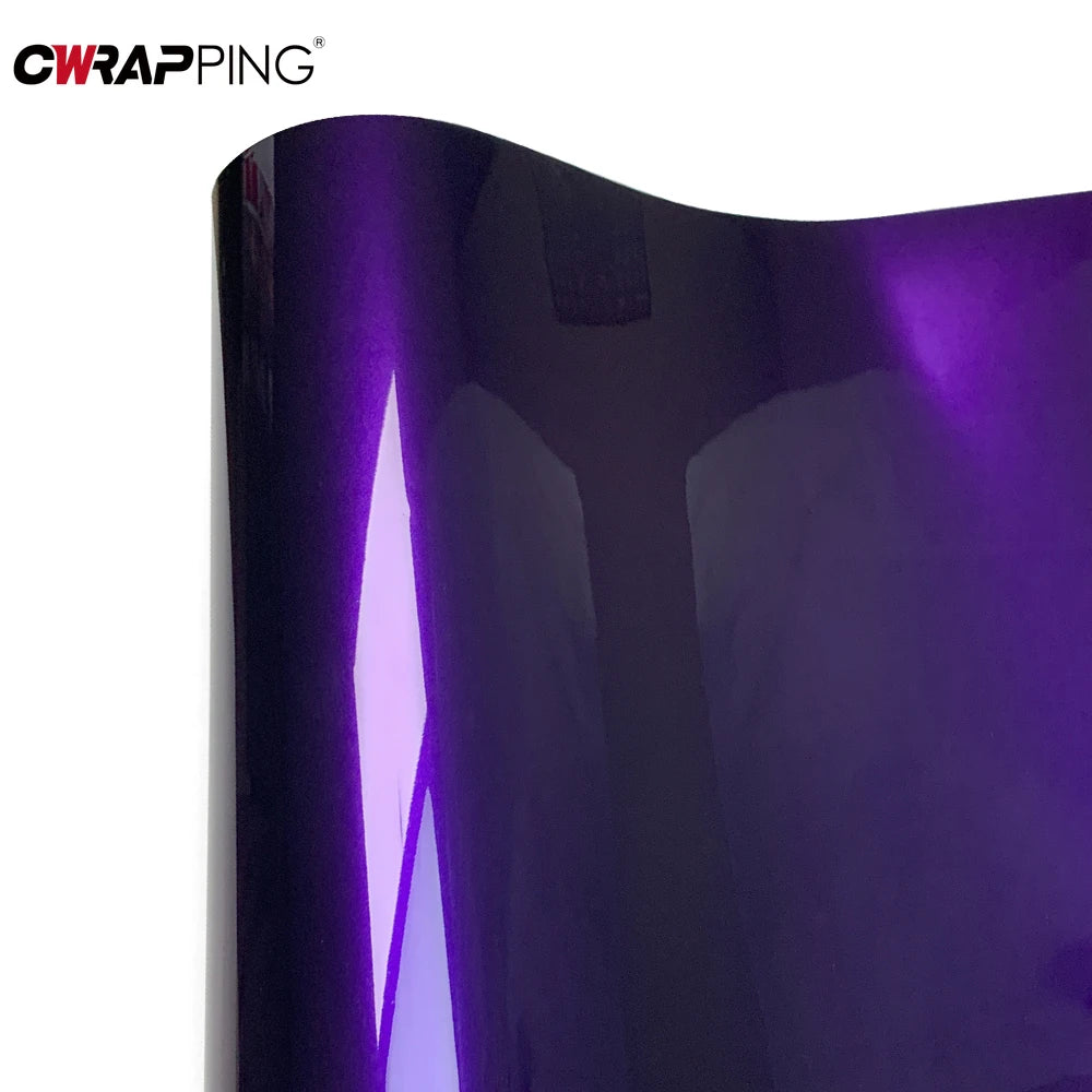 Wrap Foil Car Cover Ultra Glossy Purple Sticker for Car Accessories Waterproof PET Self-adhesive Automotive Vinyl Wrapping Film Car Mobile World