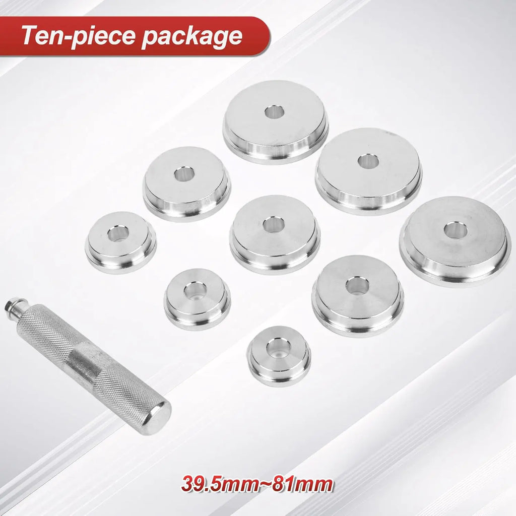 10pc Bearing Race & Seal Driver Kit w/9 Adapters, Axle & Bearing Install Tools CM World