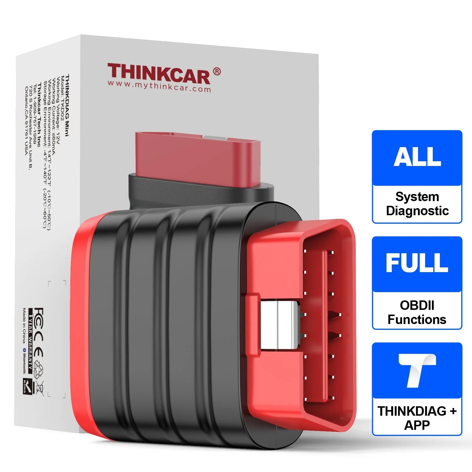 THINKCAR THINKDIAG MINI OBD2 Scanner Diagnostic Tool OE Full System Car Scanner for iOS Android Fault Code Reader Free Update CM World