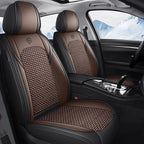 Premium 5 Seat Car Seat Covers PU Leather Ice Silk Fabric Full Coverage Split Headrest Non Slip Durable Universal Fit 95% Cars CM World