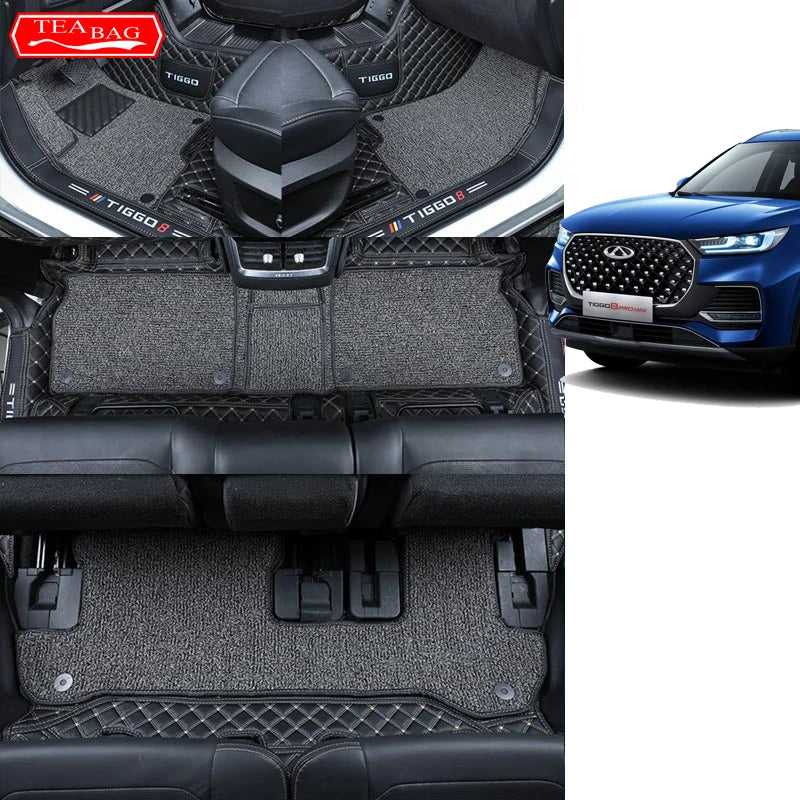 For Chery Tiggo 8 Pro MAX 2022 2023 Floor Mats Double Layer Custom Auto Foot Pads Automobile Carpet Cover Interior Floorliner