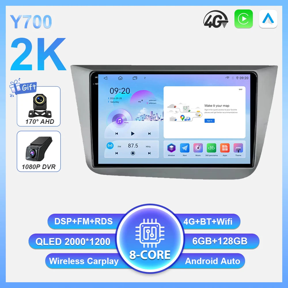 Android 16 Car Radio Autoradio For Seat Altea XL Toledo 2004-2015 Multimedia Player GPS Navigation Wireless Carplay Auto WIFI BT