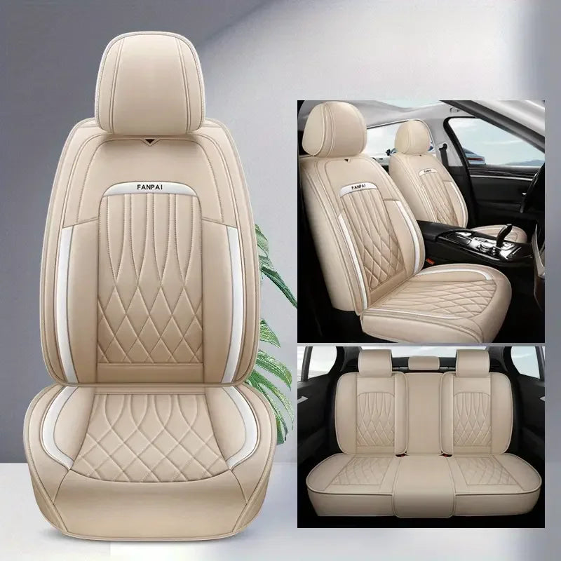 5-Seat Car Seat Cover Full Coverage Car Seat Cushion All-Season Faux  Car Seat Protector Auto Accessories CM World