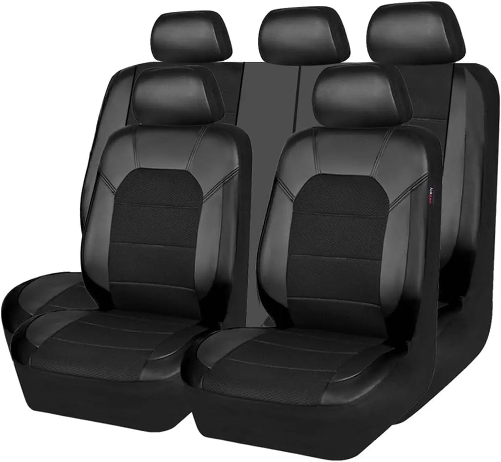 9pcs Universal Leather Seat Covers, Breathable Car Seat Cover Full Set for Car , Auto,SUVs,Trucks CM World