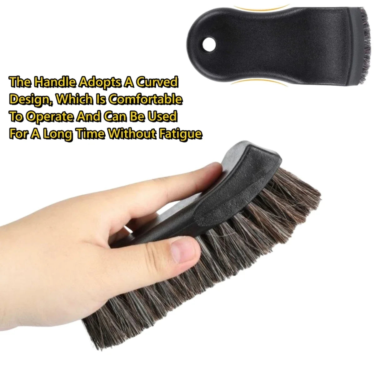 1PC Horsehair Leather Cleaning Brush Genuine Horsehair Detailing Brush Car Interior Detailing Tools For Car Cleaning Washing