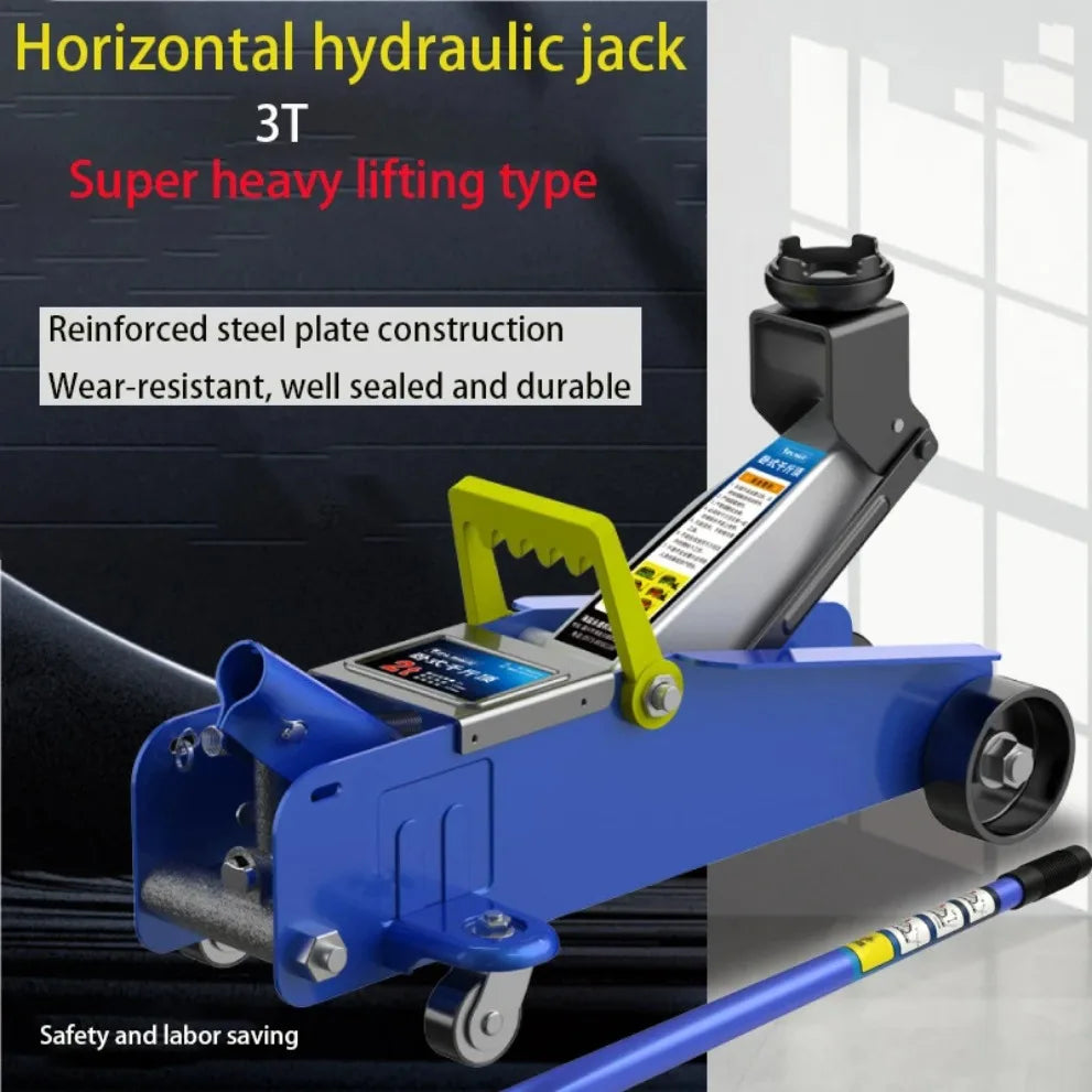 3T Super Heavy Horizontal Jack SUV Car Sedan Tire Change Hydraulic Repair Oil Pressure Fast Lifting Tools