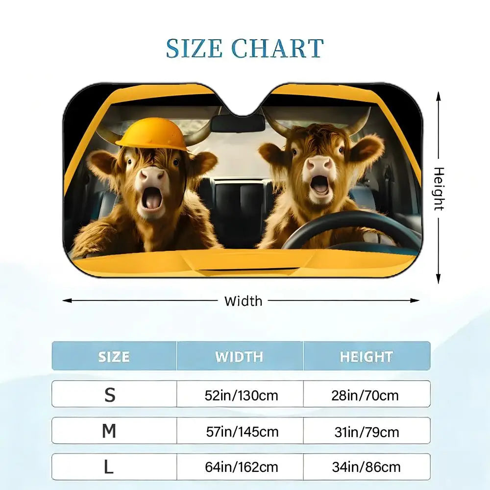 rhino cute Sun Visor Sun Visor Car Windshield Sunshade UV Protection Reflective Foldable Heat Insulation Cover