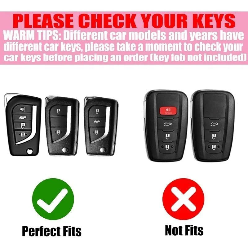 [ Side Diamonds ] 4 Buttons TPU Car Key Case Cover Shell Fob for Toyota Camry Corolla Levin RAV4 Highlander C-HR Avalon Vios Yar