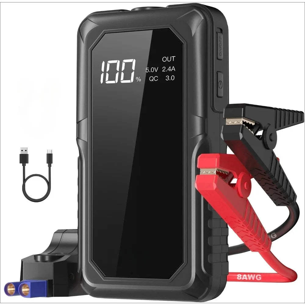 2000APeak Car Jump Starter(12V 8L Gas/6.5L Diesel Engine) Equipped Fast Wireless Charging Jump Starter Battery Pack PortableJump