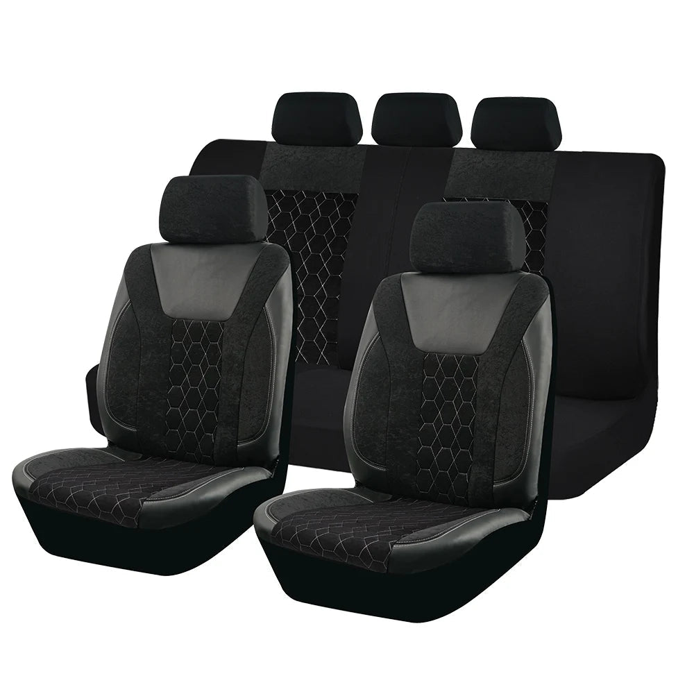 Universal 4mm Sponge Flannel Leather Winter Car Seat Covers Fit for most Car Suv Truck Van Car Accessories Interior CM World