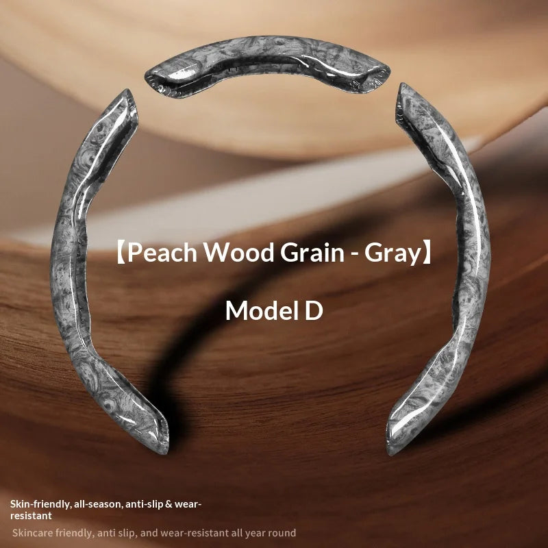 3 pcs of segmented peach wood texture car steering wheel cover, high-end and minimalist car steering wheel decoration
