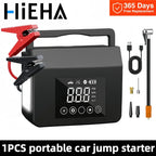 HIEHA 2026 4000A Car Jump Starter, 15000mAh Power Bank, 150PSI Portable Tire Inflator Air Compressor Power Bank With LED Light
