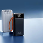 50000mAh Built-in Cable 22.5W Super Fast Charge Digital Display Power Bank Portable Charger Car Mobile World