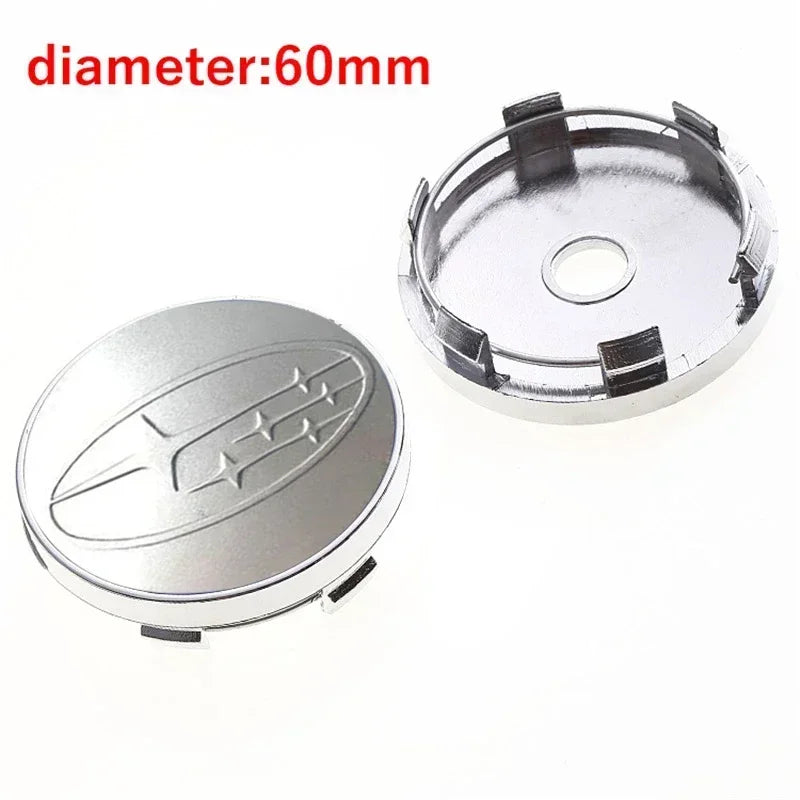 4pcs 60mm Car Wheel Center Caps for Subaru WRX BRZ DRL XV STI Outback Forester Impreza Tribeca Auto Wheel Hub Cover Decoration CM World