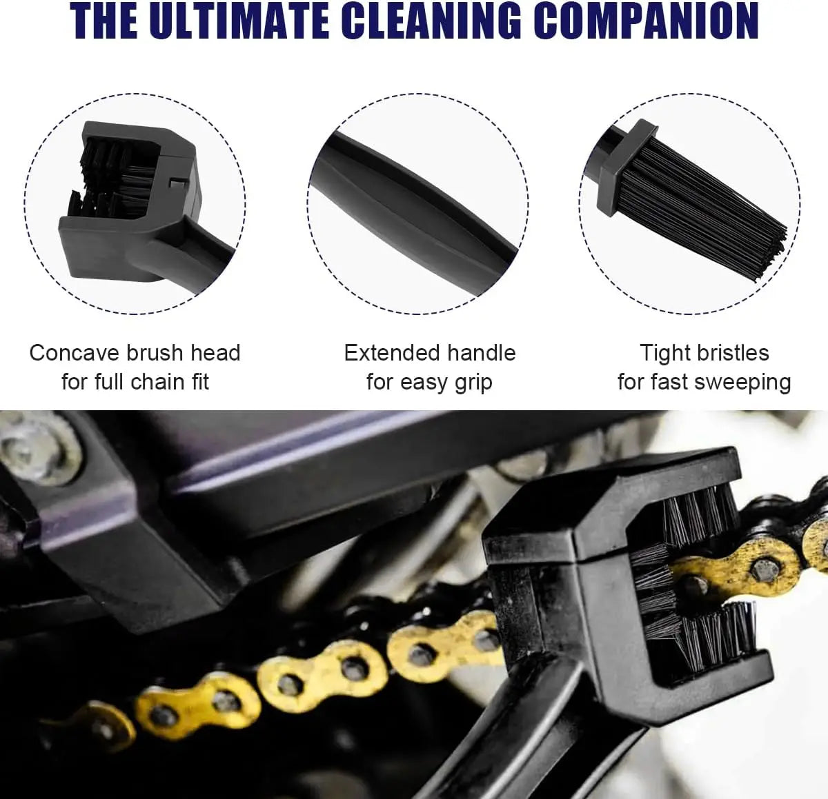 Motorcycle Chain Brush Cleaner Plastic Bicycle/Moto Brush Clean Chain Cleaner Outdoor Scrubber Road Care Tools Motorcycle Parts CM World