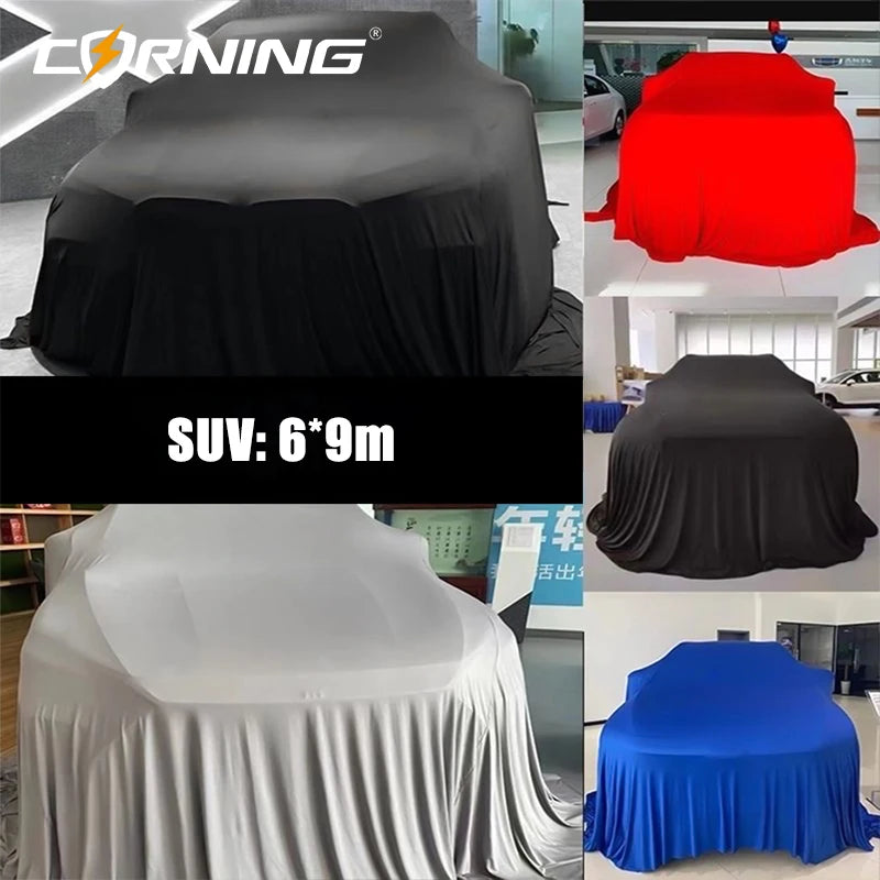 Customized Logo Unveiling Car Cover Car Auto Show Delivery Launch Special Unveiling Cloth 4S Show New Dustproof Car Reveal Cover Car Mobile World