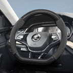 Suitable for Skoda Suede Matte Carbon Fiber Texture Steering Wheel Cover Suitable for Octavia 2 3 A7 1 Superb Roomster A5 Rapid Karoq Yeti Spaceback Fabia Monte Carlo Mk3 Accessories CM World