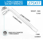 Car Spare Tire Lug Wrench - L type Hexagonal Head 17/19/21mm Slotted End Socket Repair Tool, Standard Tire Wrench CM World
