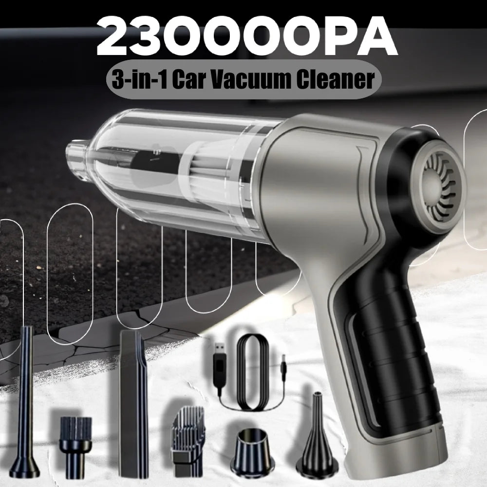 Car Vacuum Cleaner Strong Suction Cleaning Mini Machine Wireless Portable Handhled Blower Machine Air Duster for Home Appliances CM World