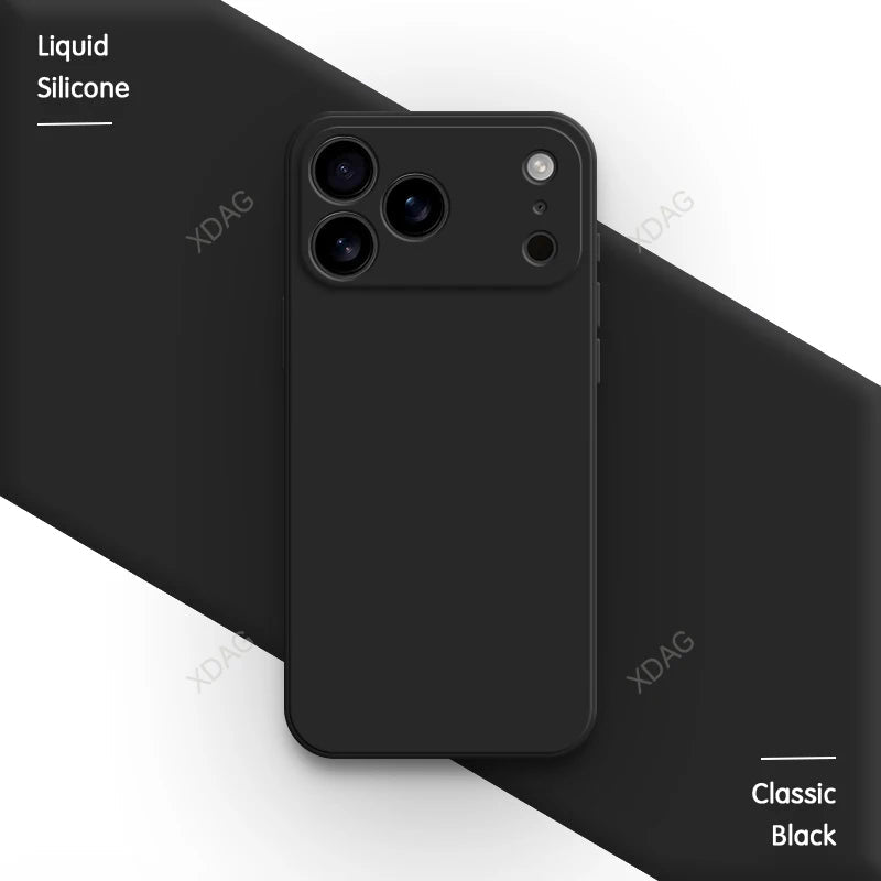 Liquid Silicone Original Phone Case for iPhone 17 Pro Max Air 17Pro 17Max 5G Straight Edge Lens Protection Soft Basic Back Cover Car Mobile World