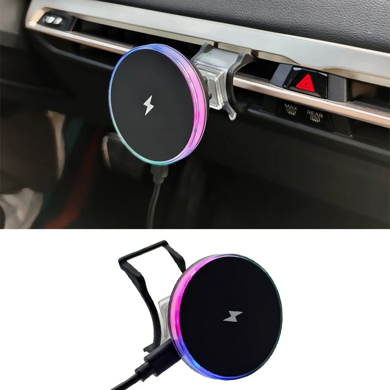 For BMW 5 Series I5 G60 X5 X6 IX 2023 2024 2025 Car Front Air Outlet Phone Magnetic Wireless Charger Holder 15W Accessories Trim CM World