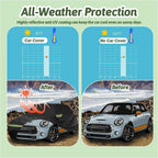 Outdoor Waterproof Car Covers Custom Fit for 2002-2024 Mini Cooper/Hardtop/Convertible 2-Door Windproof Cover with Door Zipper Car Mobile World