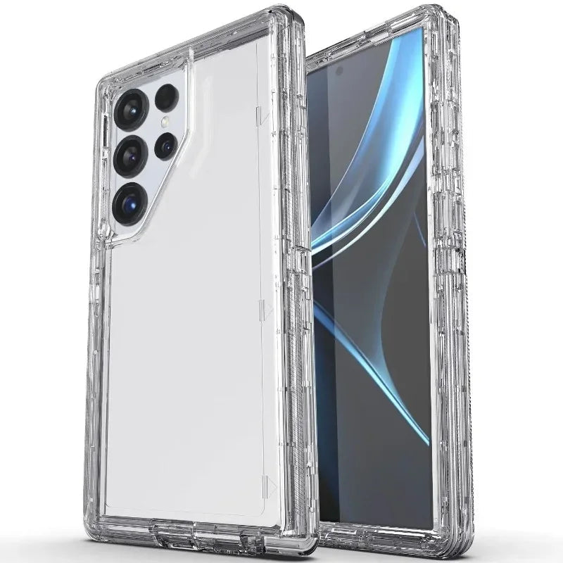 Heavy Duty 3IN1 Armor Case For Samsung Galaxy S26 S25 S24 S23 S22 Ultra Plus Military Grade PC Clear Anti-Drop Protection Cover Car Mobile World