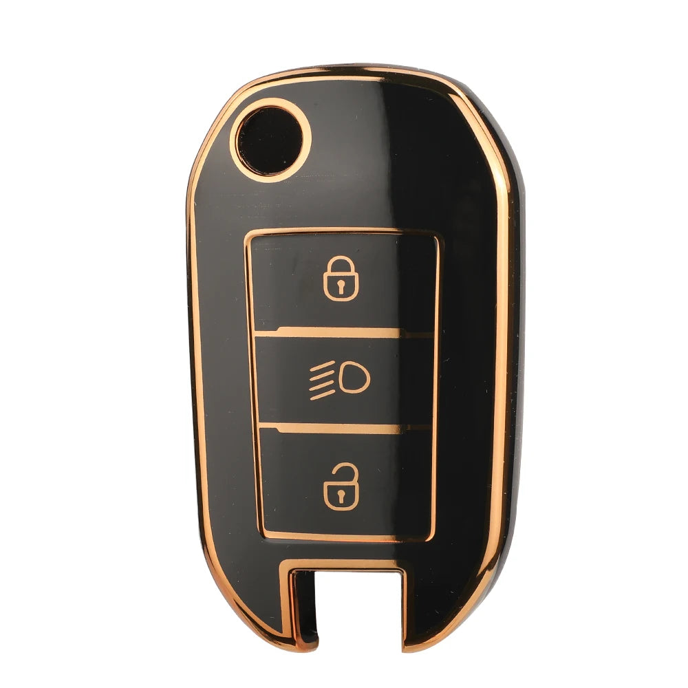 Jingyuqin 3BTN Soft TPU Car Key Case For Peugeot 208 308 408 508 2008 3008 4008 5008 For Citroen C3 C4 CACTUS C6 C8 Accessories CM World
