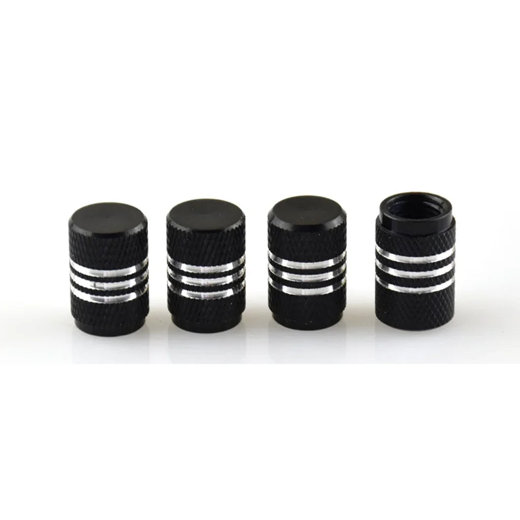 4PCS Car Tire Valve Stems Cap Knurling Style Tire Valve Cap Aluminum Tire Wheel Stem Air Valve Cap Universal Car Accessories CM World