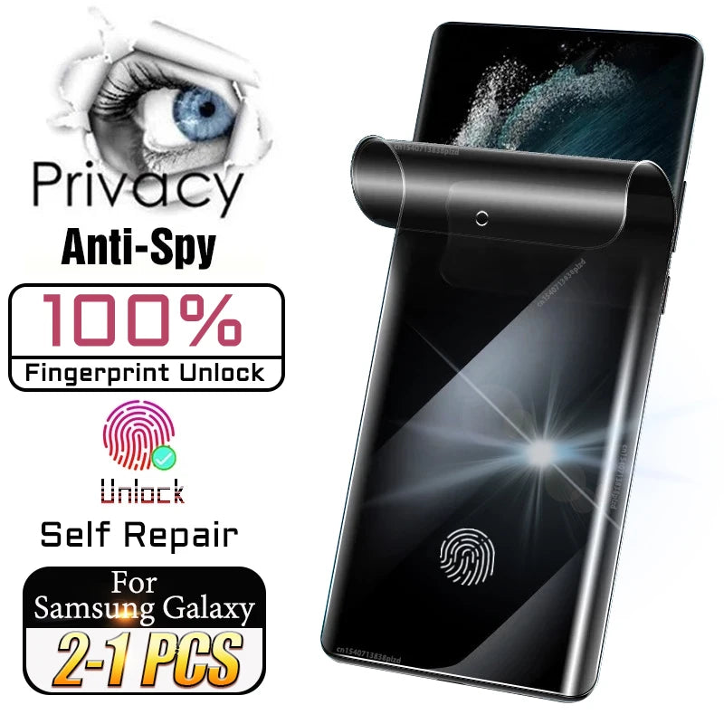 Self Repair Privacy Film For Samsung Galaxy S26 S25 S24 S23 Ultra S22 S21 S20 Plus  Anti-Spy Screen Protector Note 20 10 S10 5G Car Mobile World