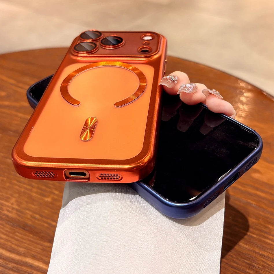 for iPhone17 Luxury Transparent Plating Magsafe Case for iPhone 17 Pro Max 17Pro Air Original Soft TPU Camera Protector Cover Car Mobile World