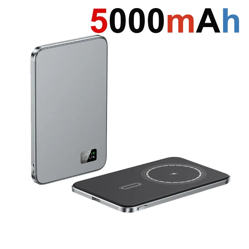10000mAh Thin Magnetic Wireless Power Bank PD20W Fast Charging Portable External Battery 5000mAh for Magsafe For iPhone Samsung Car Mobile World