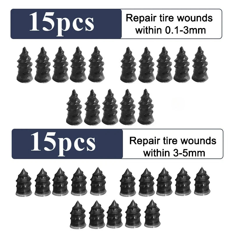 10/20/30Pcs Car Tyre Repair Rubber Nail Set Universal Motorcycle Tyre Repair Nails Truck Scooter Bike Tire Puncture Repair Tool